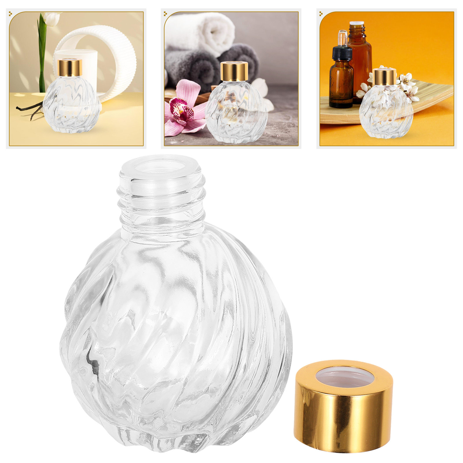 Home Fragrance Leather Diffuser - 2Pcs Vintage Fragrance Diffuser Bottles Clear