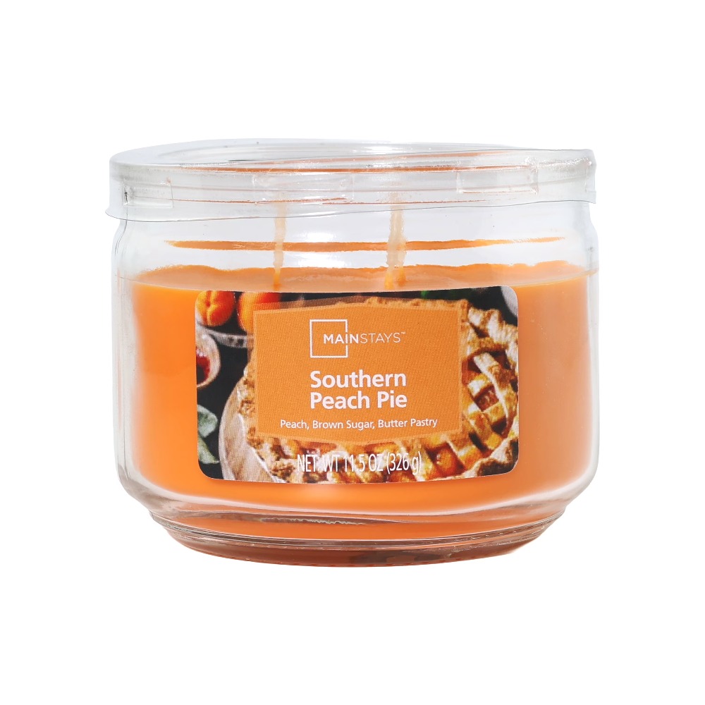 Home Fragrance Vanilla Scented Candle - Southern Peach Pie Scented Large 3-Wick