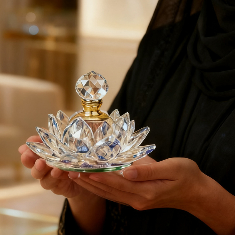Home Fragrance Units - Decorative Crystal Lotus Flower Essential Oil