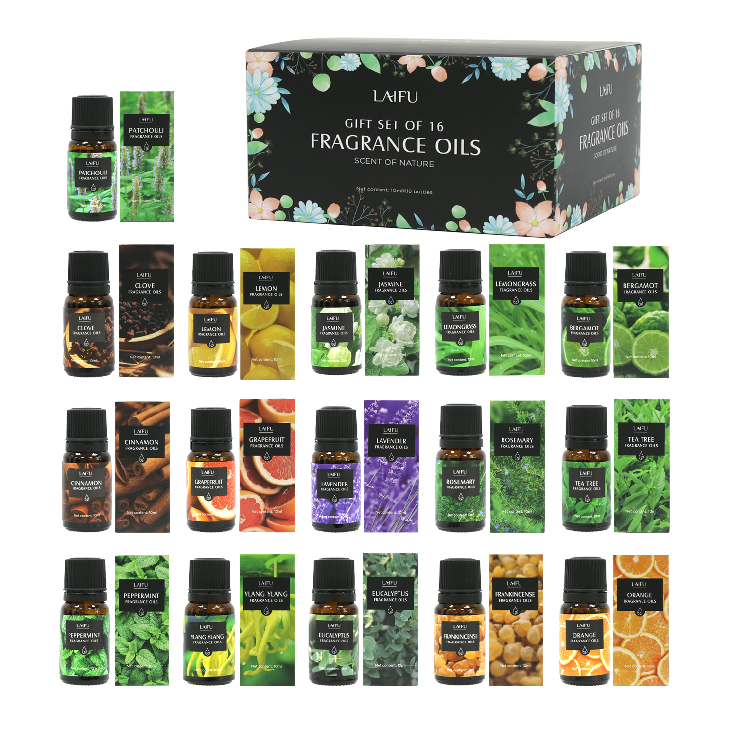 Home Fragrance Brand - 16x10ml Essential Oils Set for Diffuser