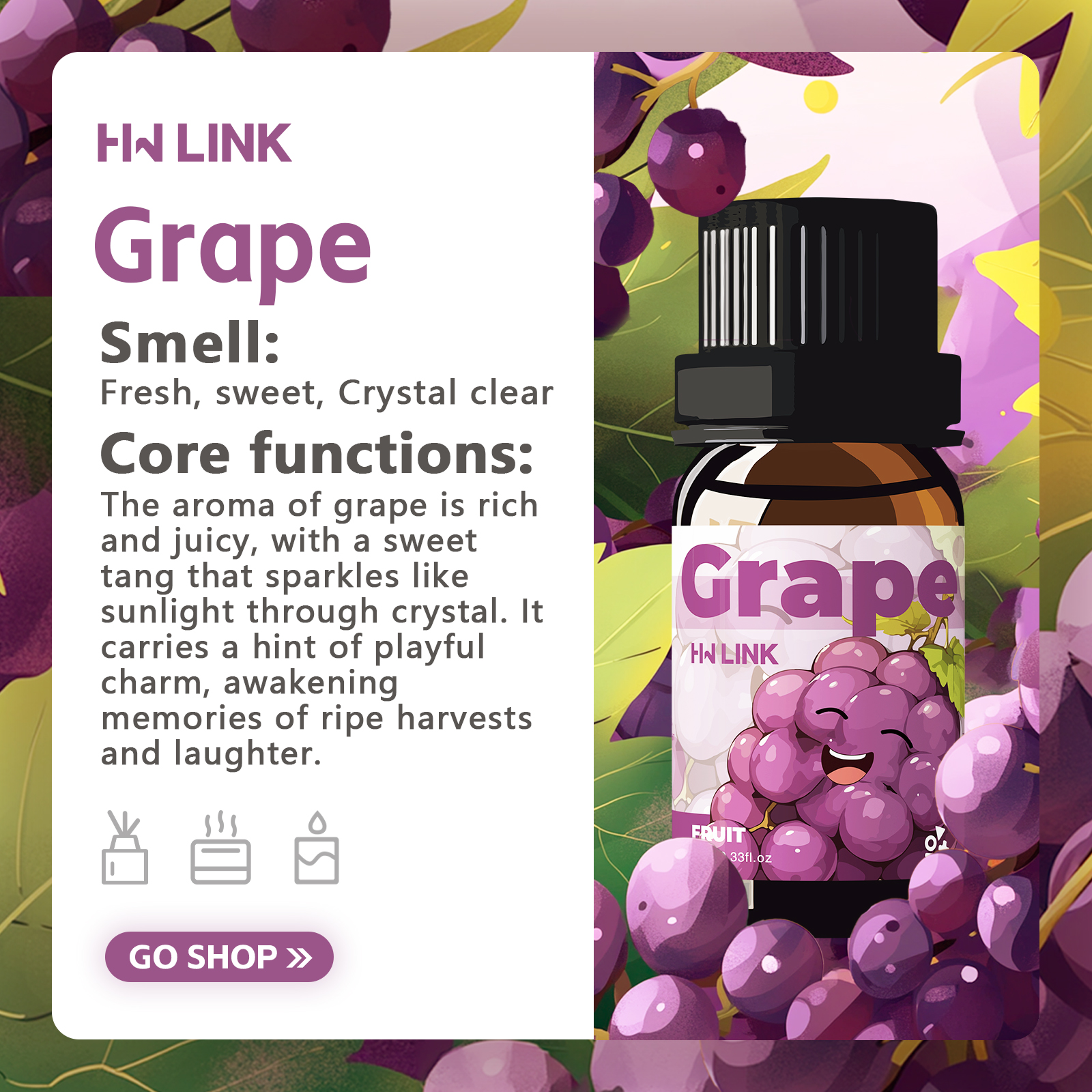 Grape Essential Oil 10ml  Grap – Home Fragrance Brand Bewertung und Preis