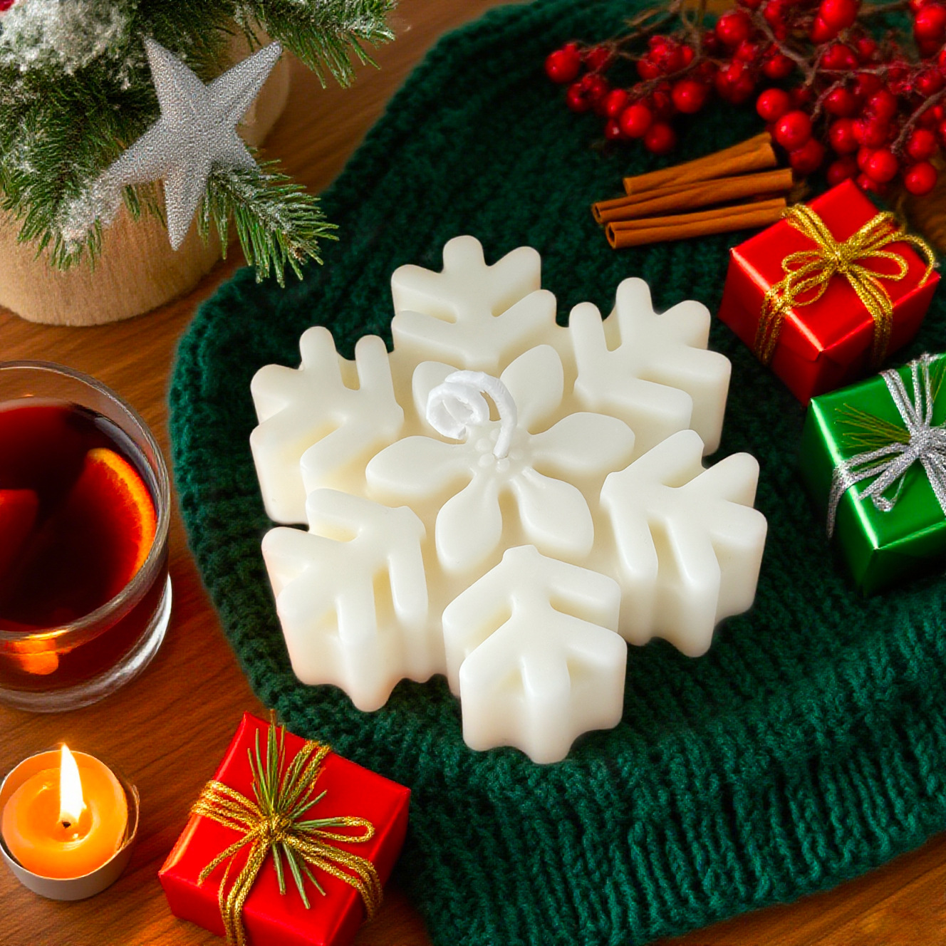 1Pc Christmas Snowflake Scente – Home Fragrance Vanilla Scented Candle Bewertung und Preis